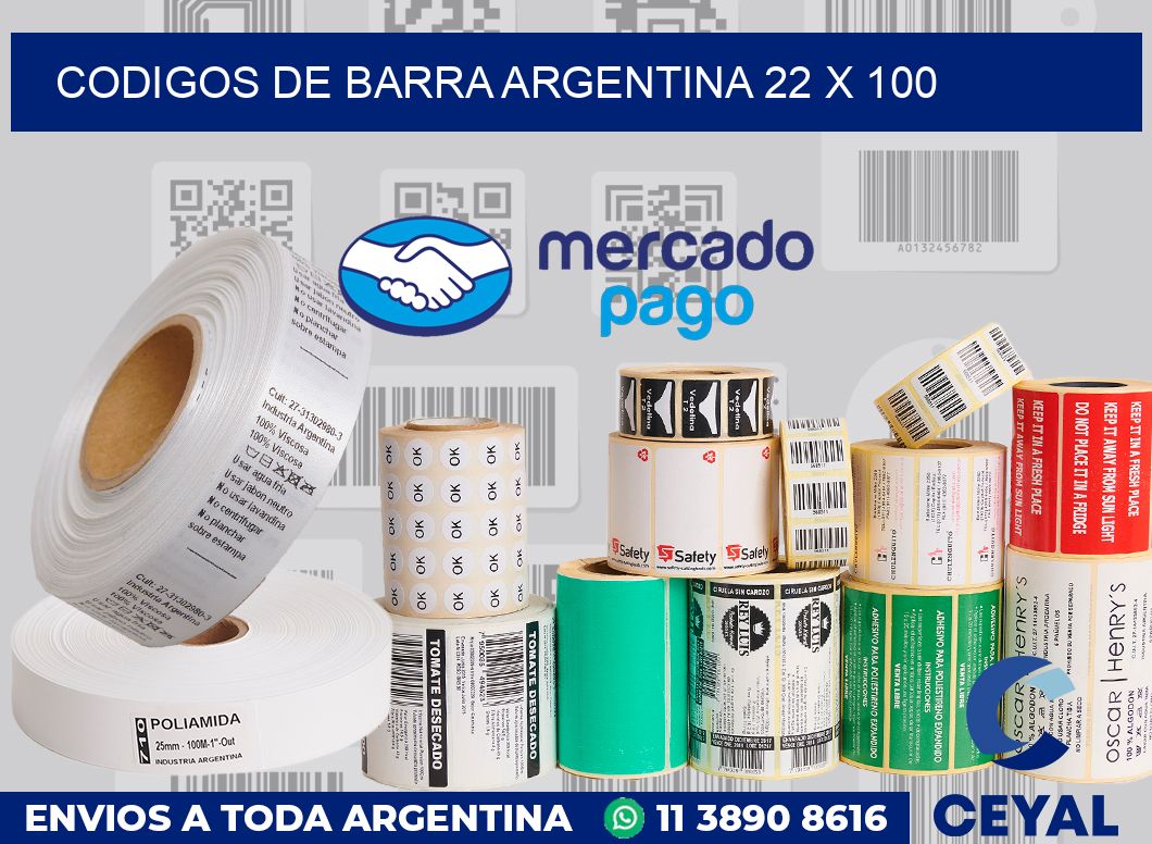 Codigos de barra Argentina 22 x 100