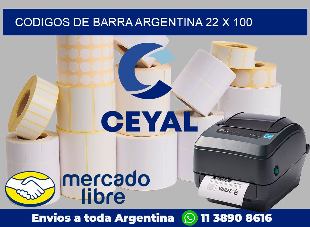 Codigos de barra Argentina 22 x 100