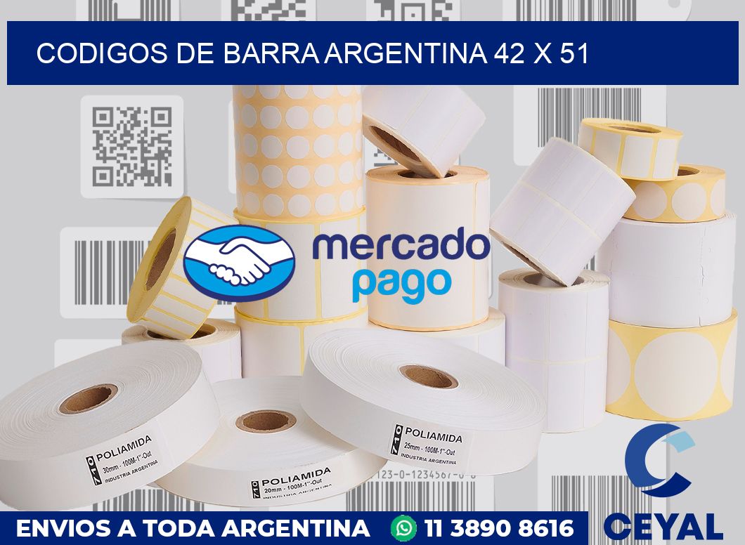 Codigos de barra Argentina 42 x 51