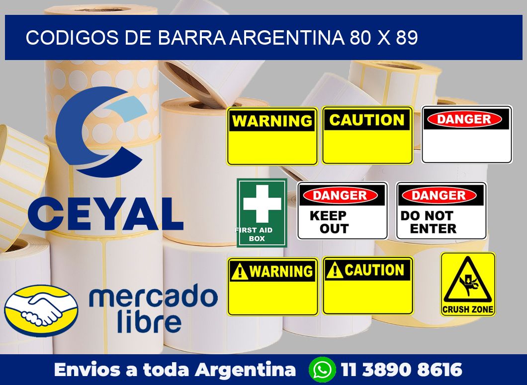 Codigos de barra Argentina 80 x 89