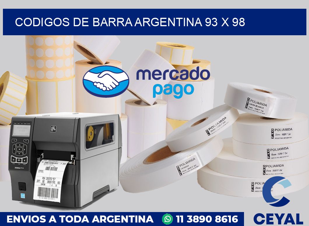 Codigos de barra Argentina 93 x 98