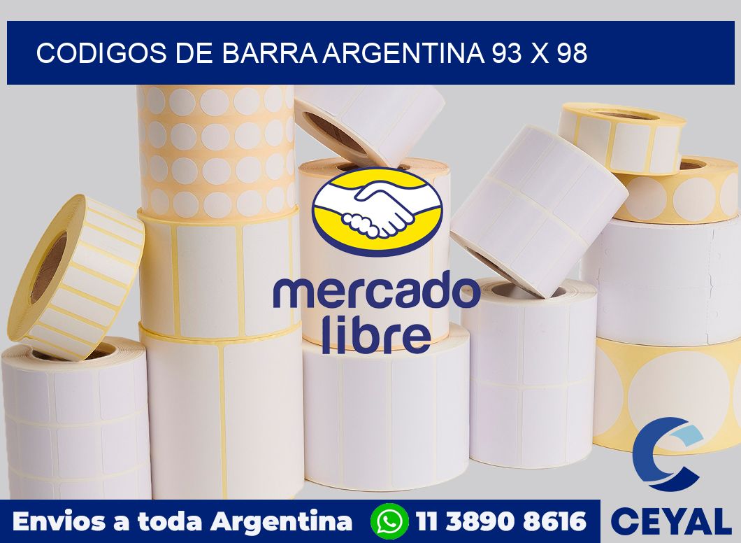 Codigos de barra Argentina 93 x 98