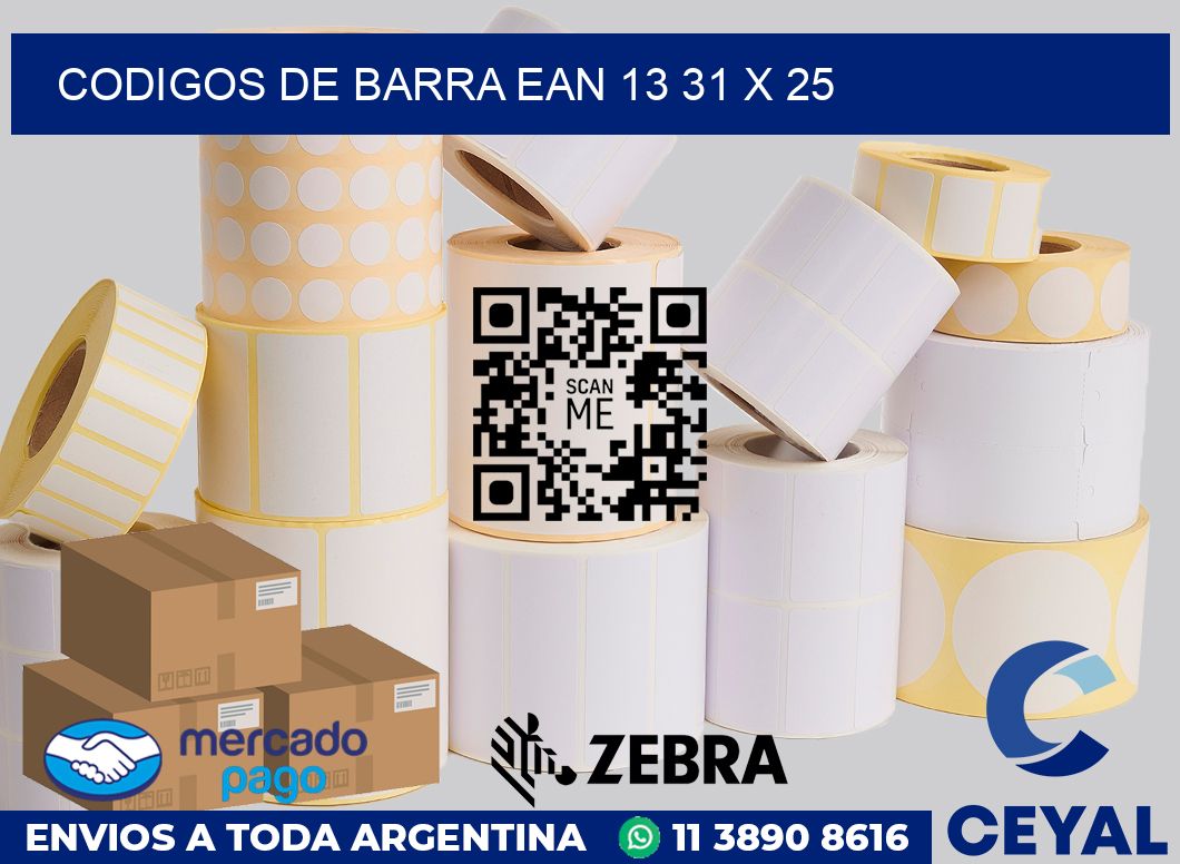 Codigos de barra EAN 13 31 x 25