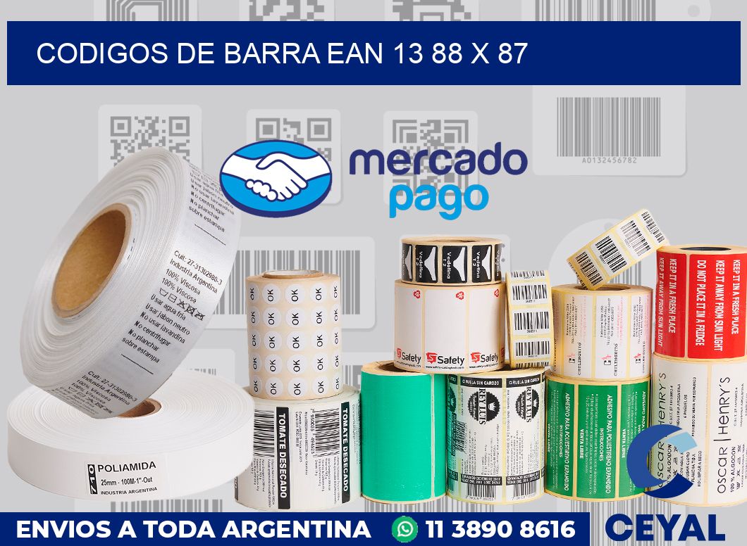 Codigos de barra EAN 13 88 x 87