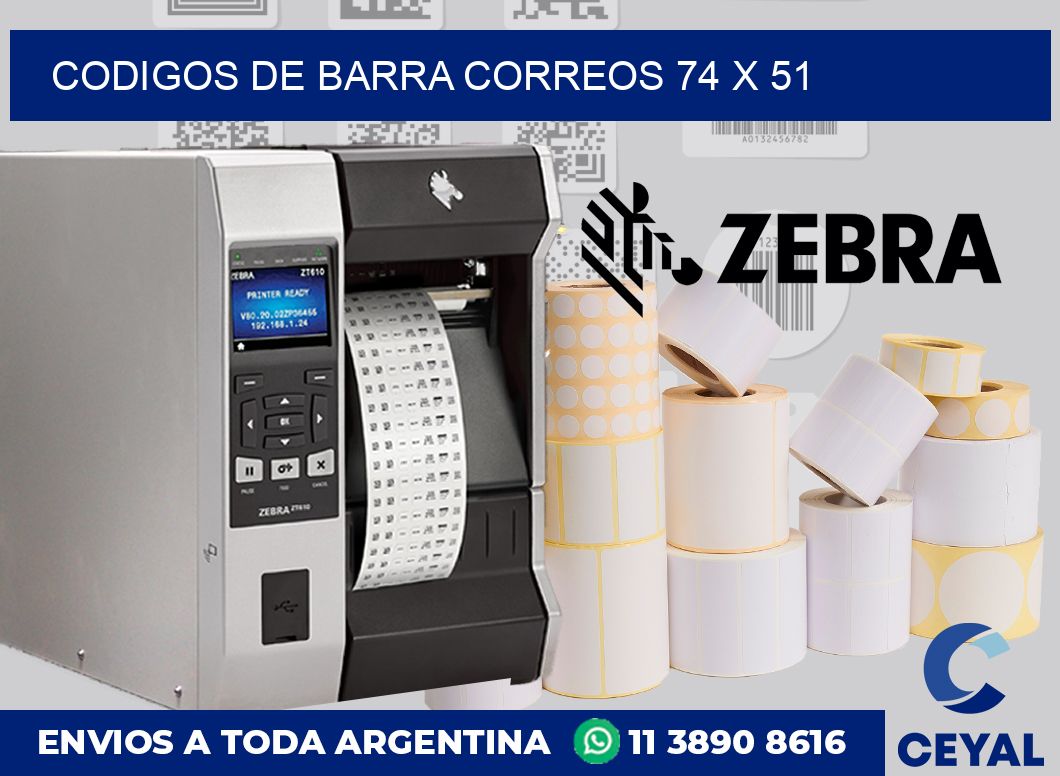 Codigos de barra correos 74 x 51