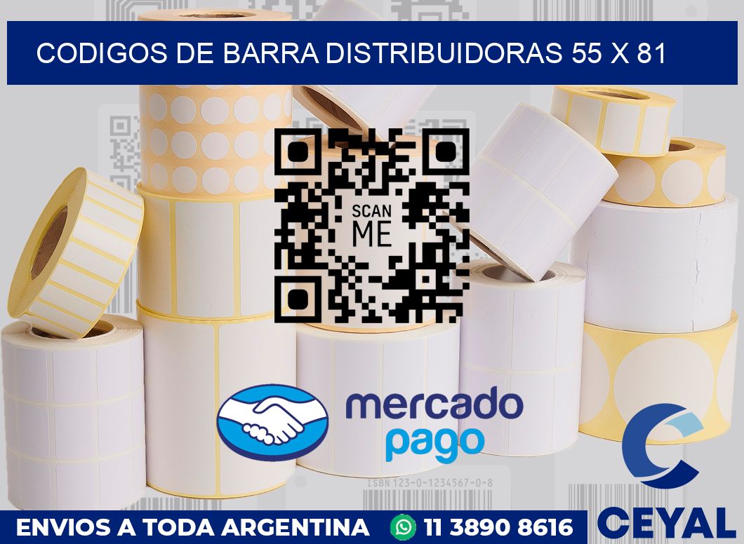 Codigos de barra distribuidoras 55 x 81