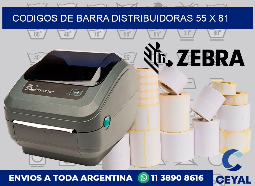Codigos de barra distribuidoras 55 x 81