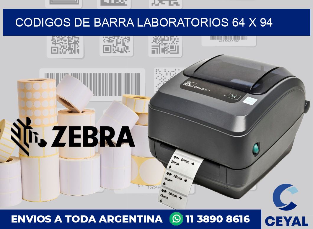 Codigos de barra laboratorios 64 x 94