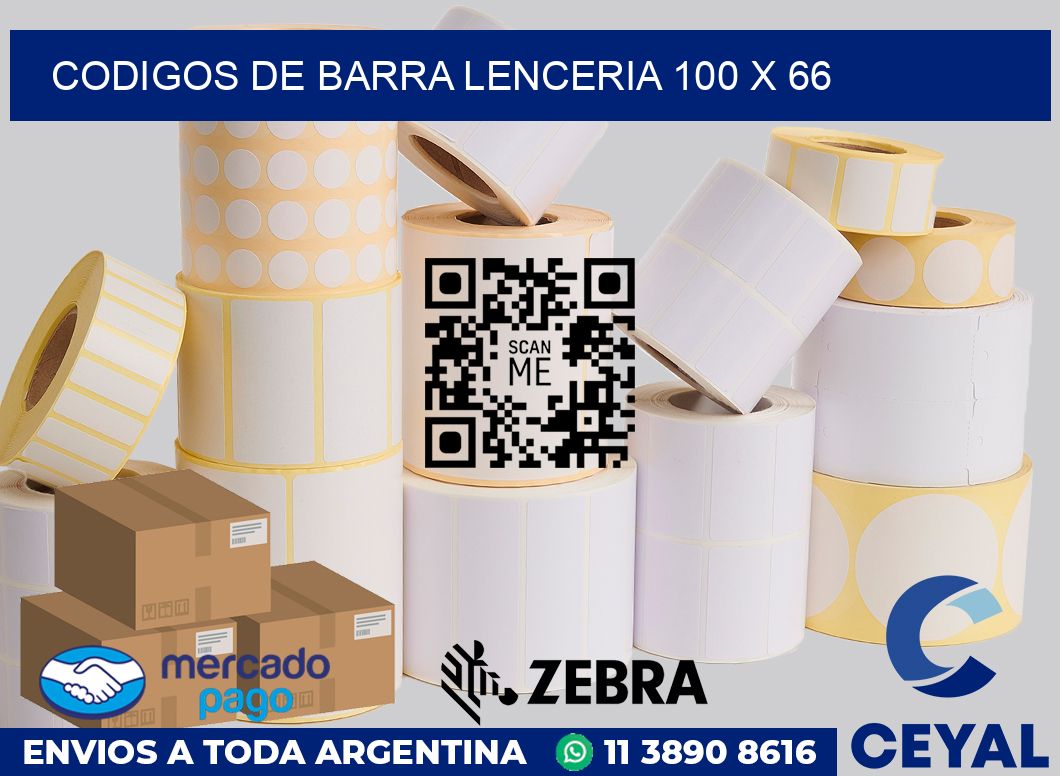 Codigos de barra lenceria 100 x 66