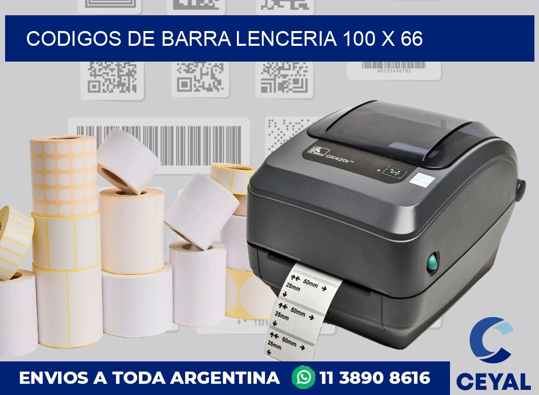 Codigos de barra lenceria 100 x 66
