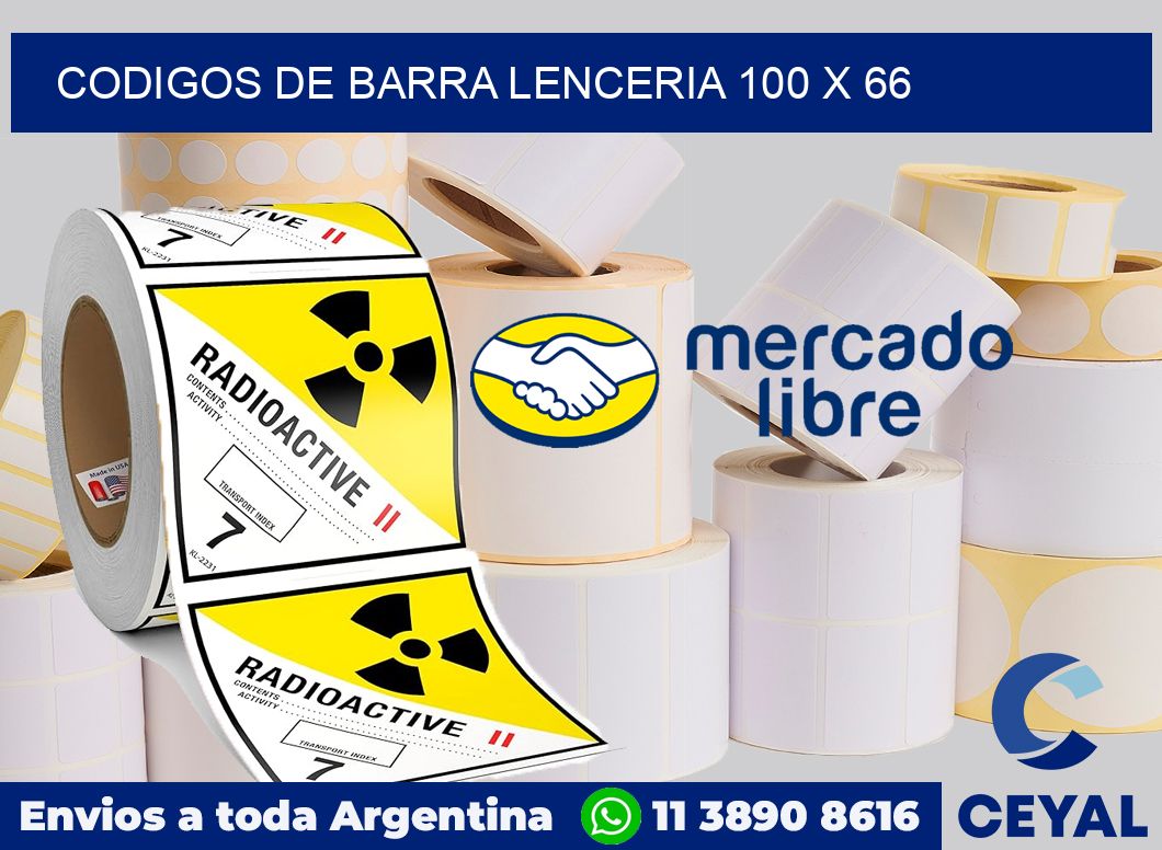 Codigos de barra lenceria 100 x 66