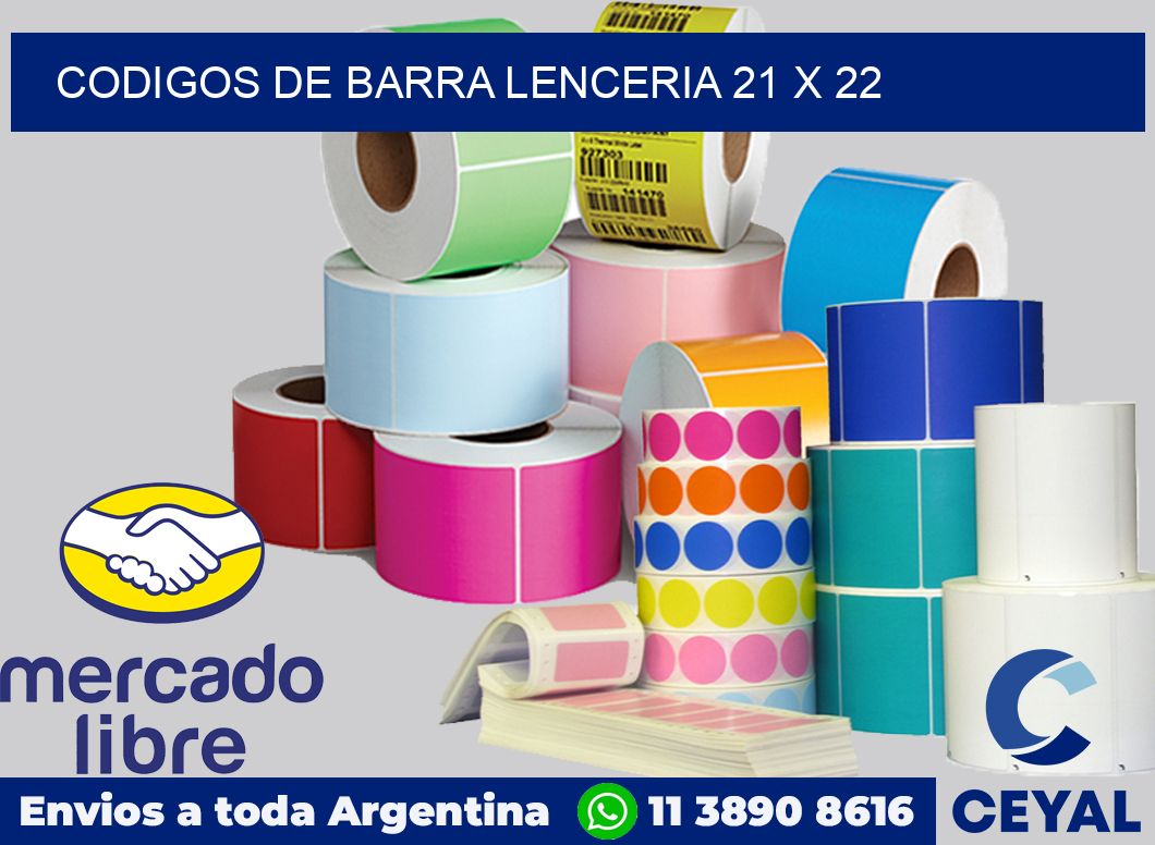 Codigos de barra lenceria 21 x 22