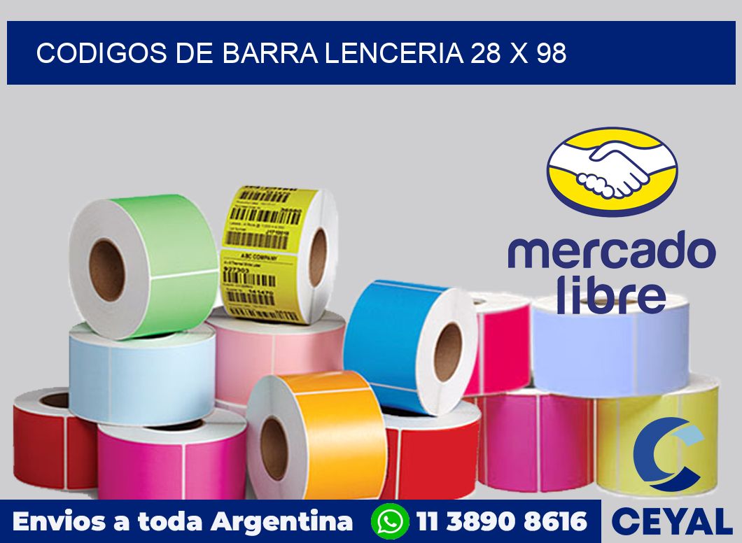 Codigos de barra lenceria 28 x 98