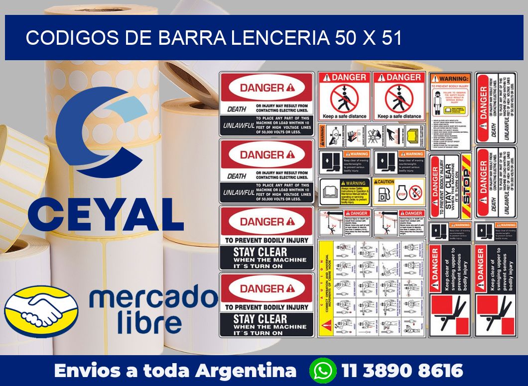Codigos de barra lenceria 50 x 51