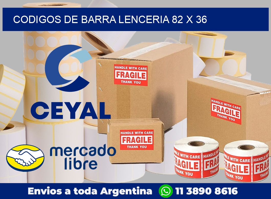 Codigos de barra lenceria 82 x 36