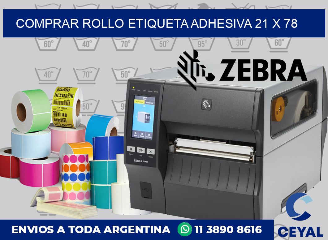 Comprar rollo etiqueta adhesiva 21 x 78