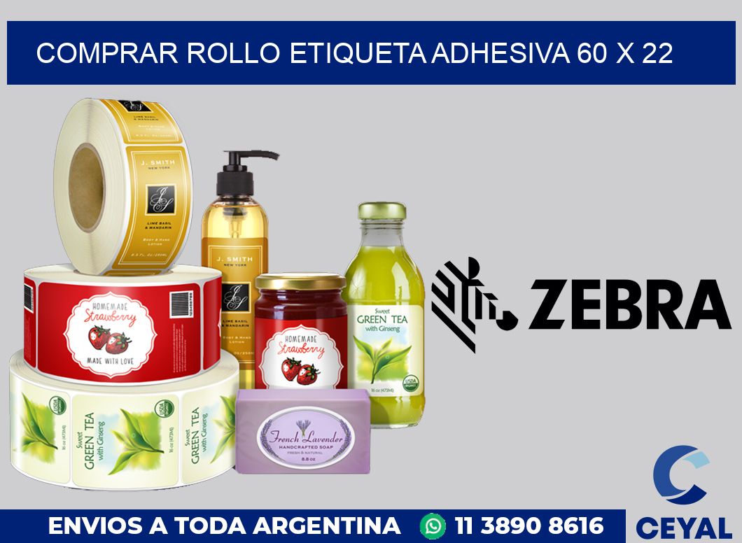 Comprar rollo etiqueta adhesiva 60 x 22