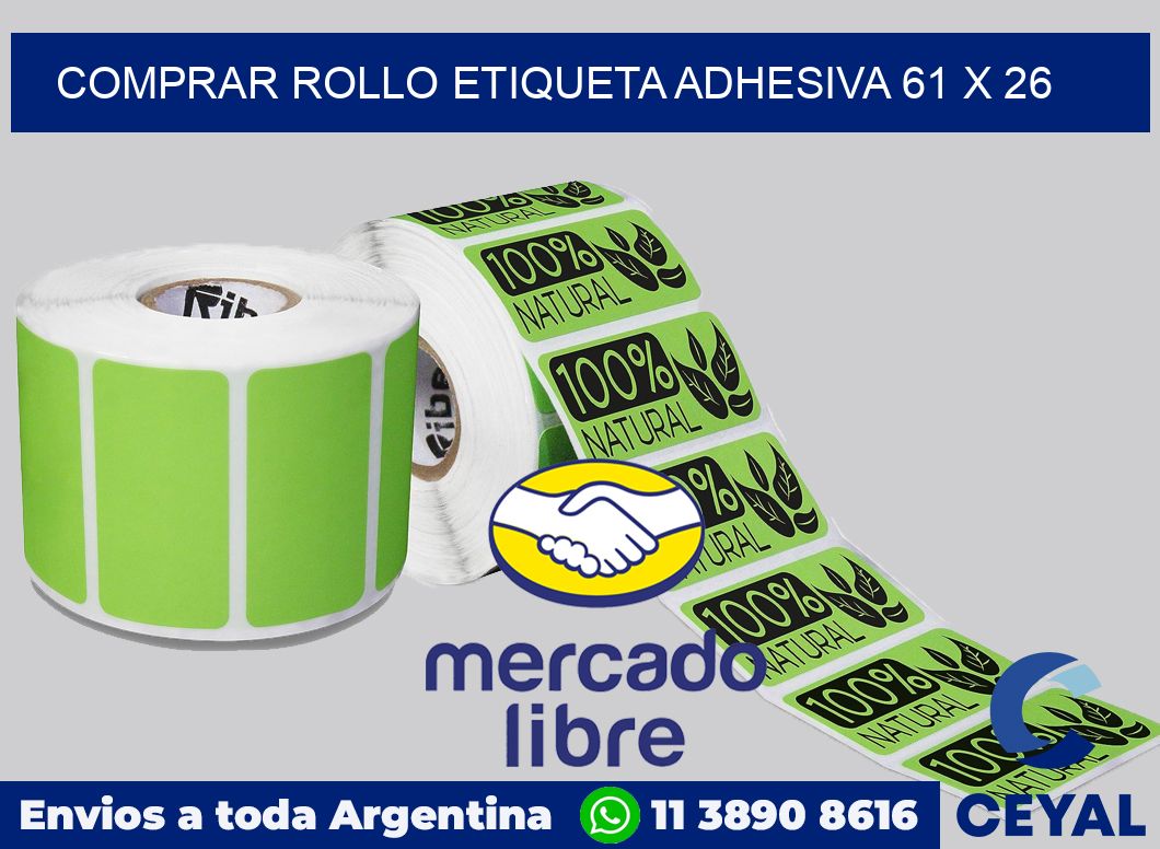 Comprar rollo etiqueta adhesiva 61 x 26