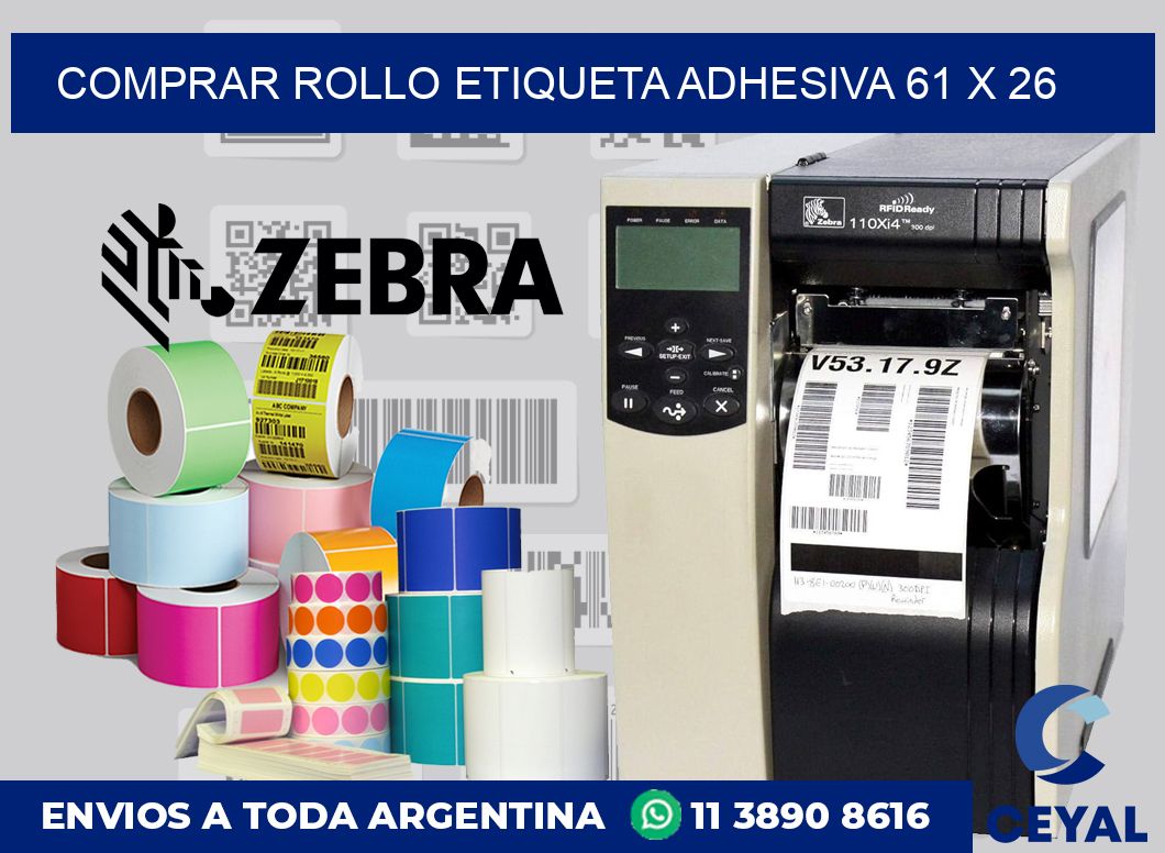 Comprar rollo etiqueta adhesiva 61 x 26