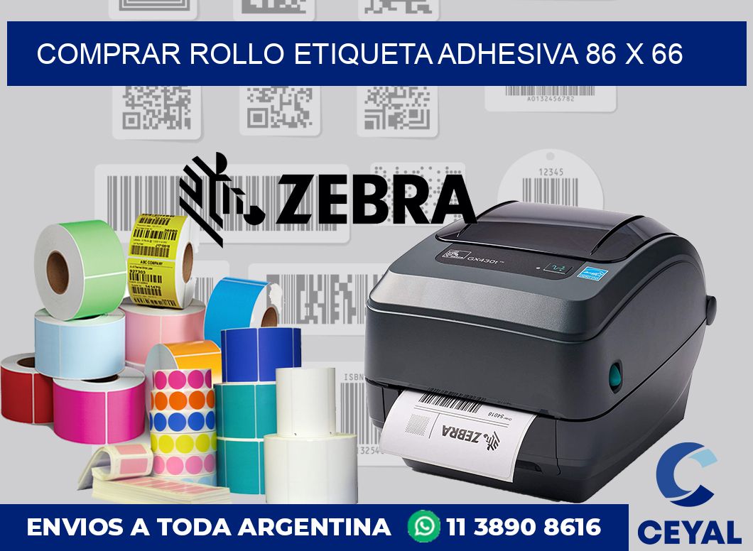 Comprar rollo etiqueta adhesiva 86 x 66