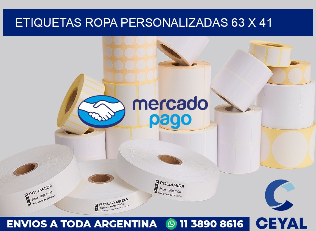 Etiquetas ropa personalizadas 63 x 41