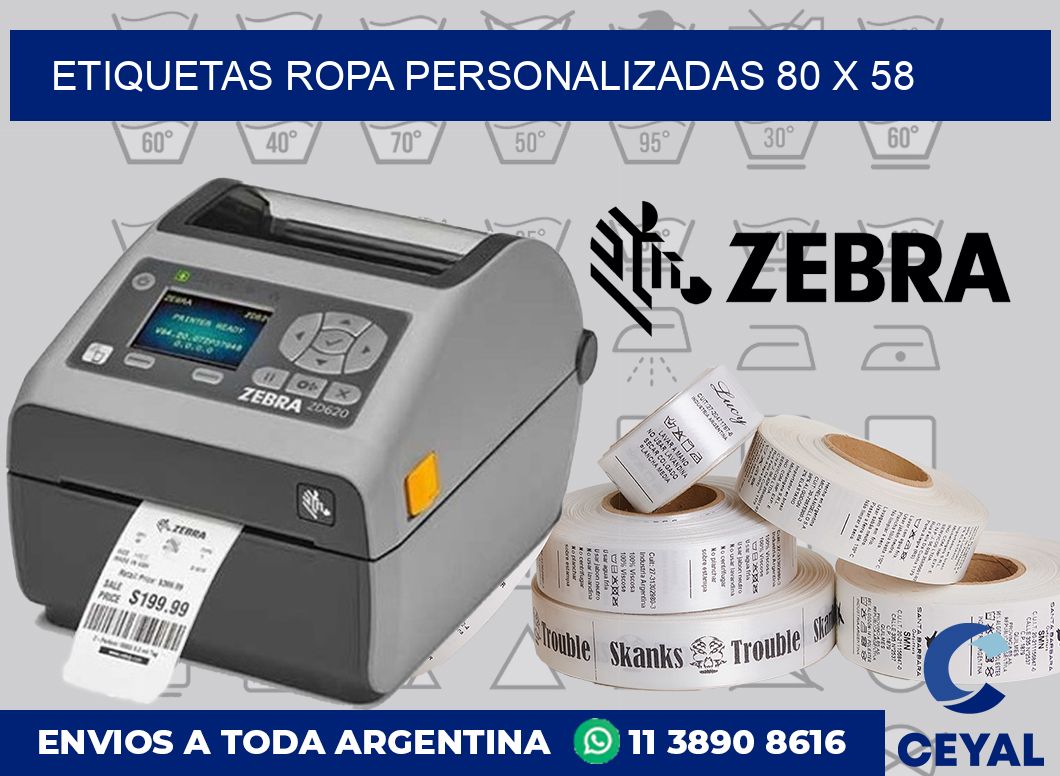 Etiquetas ropa personalizadas 80 x 58
