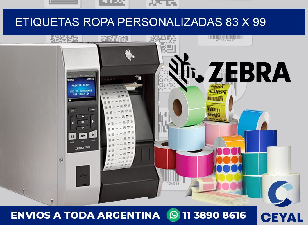 Etiquetas ropa personalizadas 83 x 99