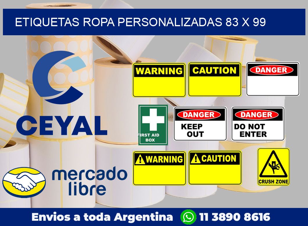 Etiquetas ropa personalizadas 83 x 99