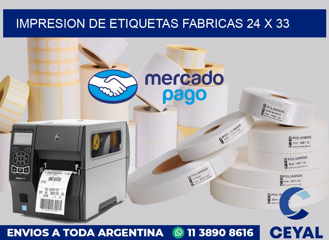 Impresion de etiquetas fabricas 24 x 33