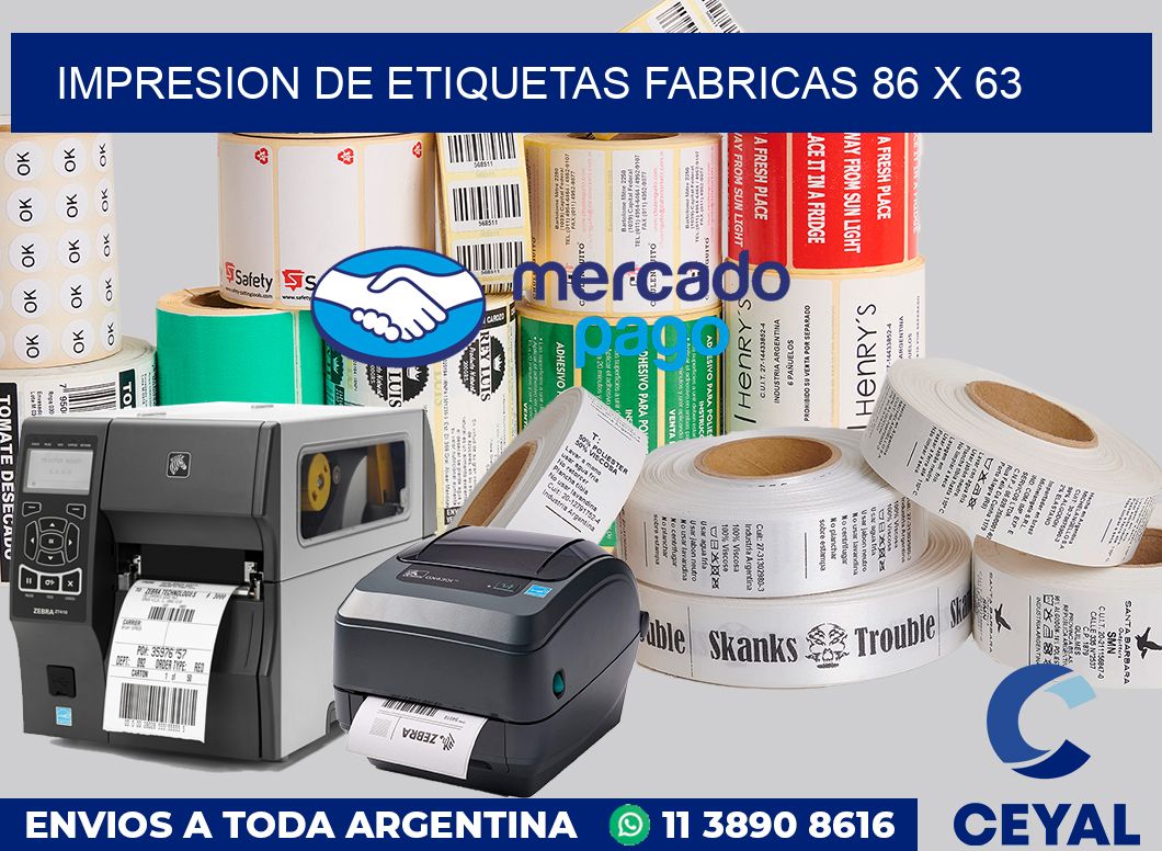 Impresion de etiquetas fabricas 86 x 63