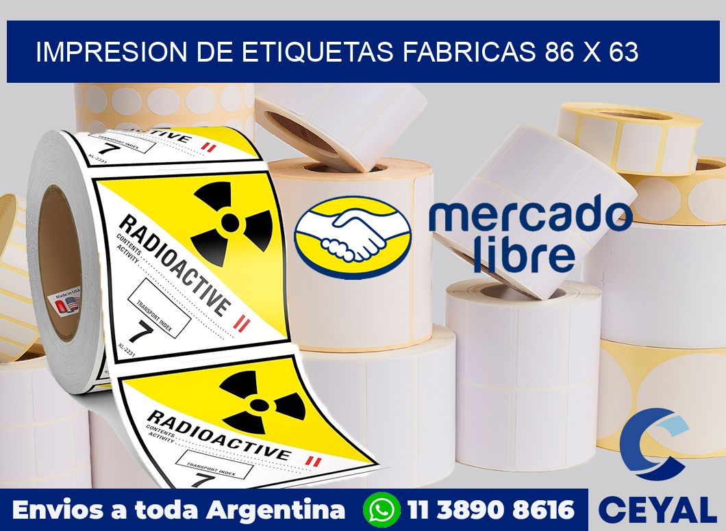 Impresion de etiquetas fabricas 86 x 63