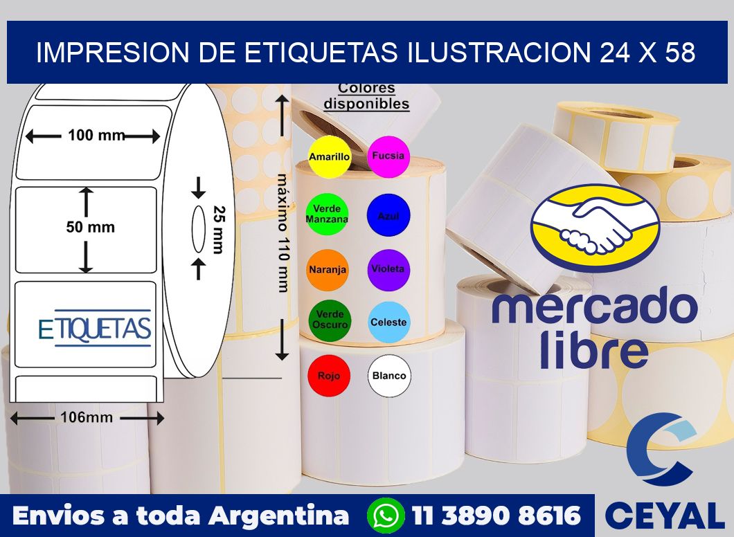 Impresion de etiquetas ilustracion 24 x 58