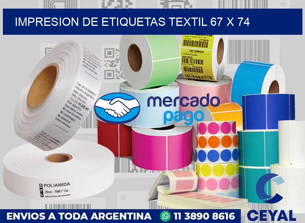 Impresion de etiquetas textil 67 x 74