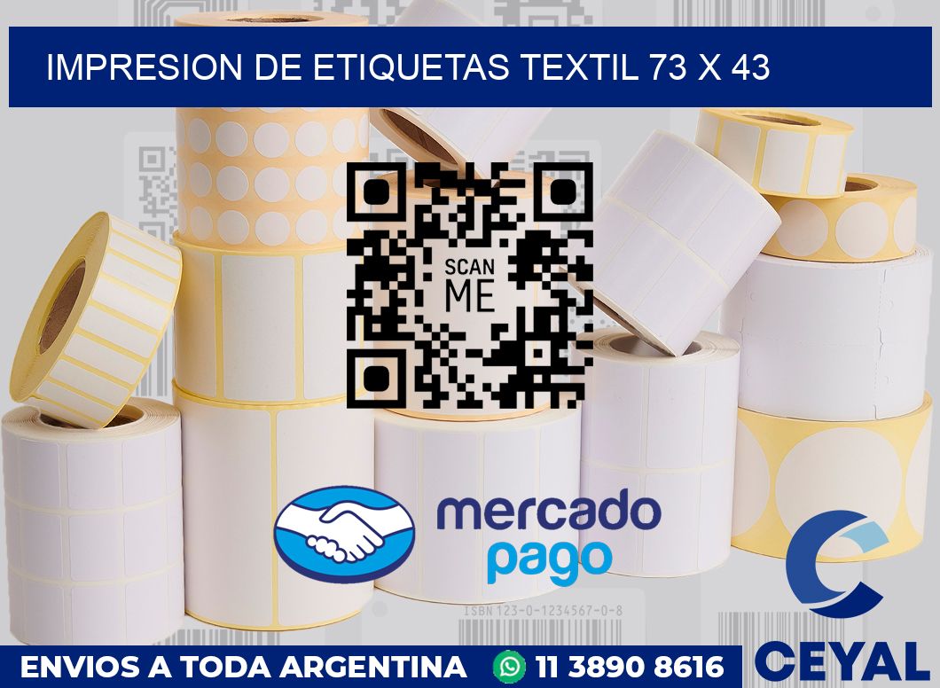 Impresion de etiquetas textil 73 x 43