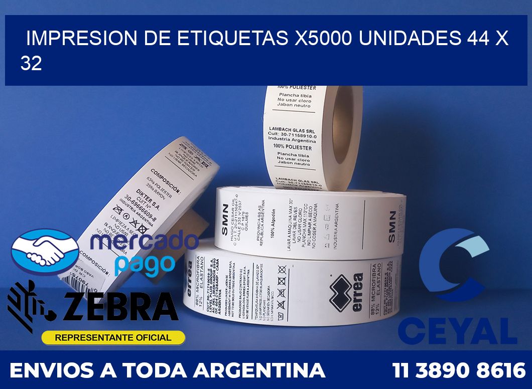 Impresion de etiquetas x5000 unidades 44 x 32