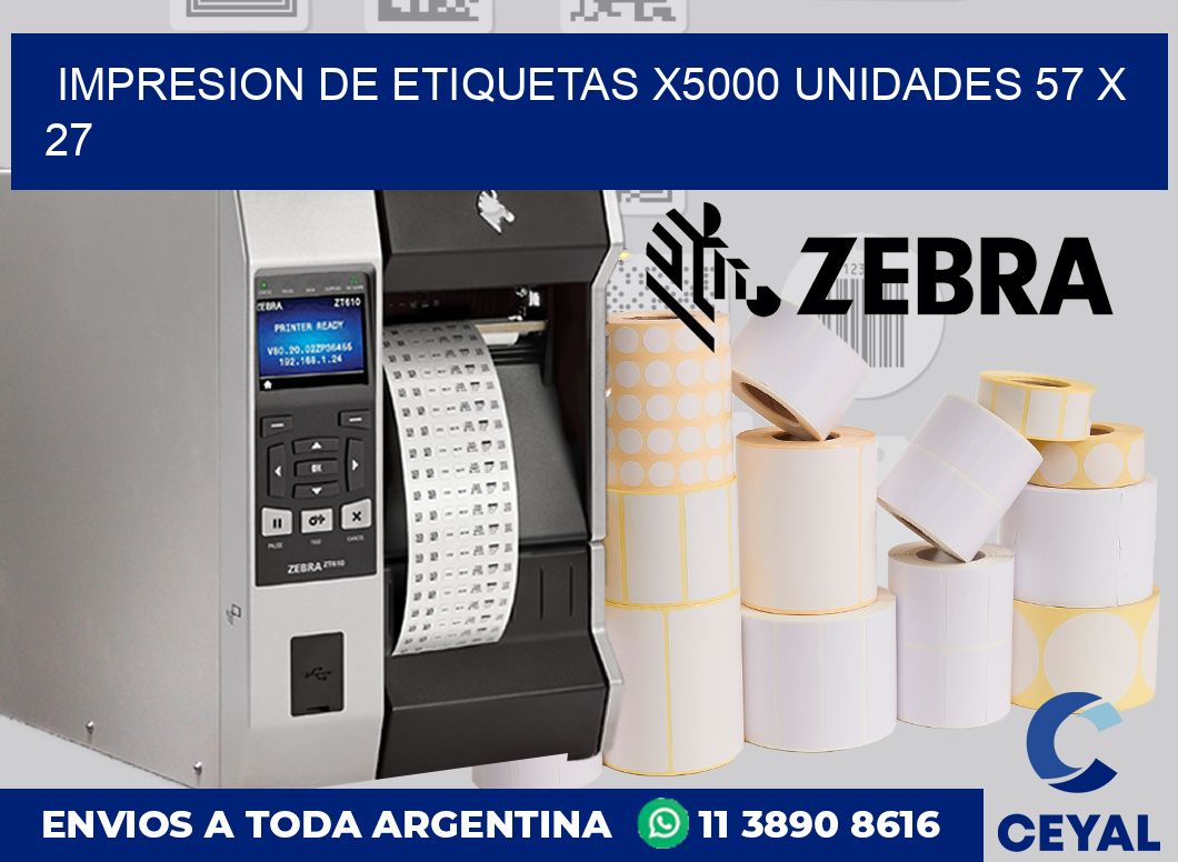 Impresion de etiquetas x5000 unidades 57 x 27