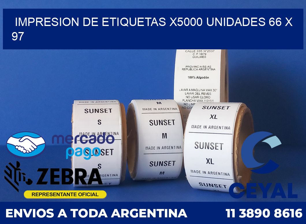 Impresion de etiquetas x5000 unidades 66 x 97