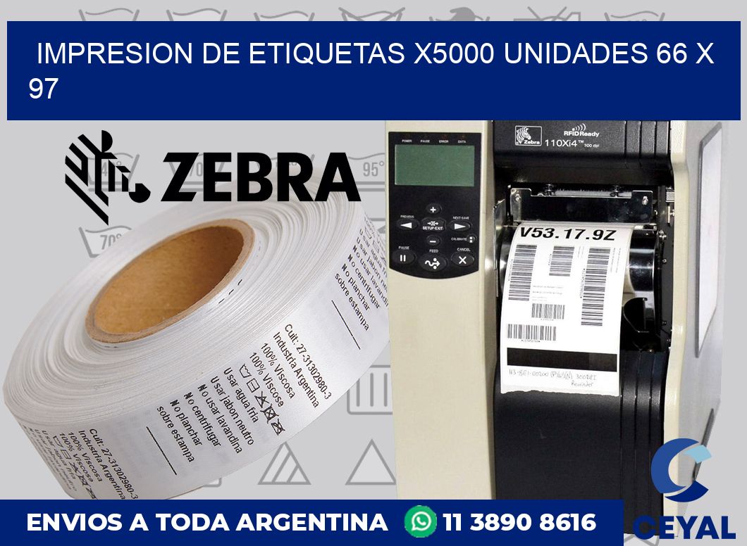 Impresion de etiquetas x5000 unidades 66 x 97