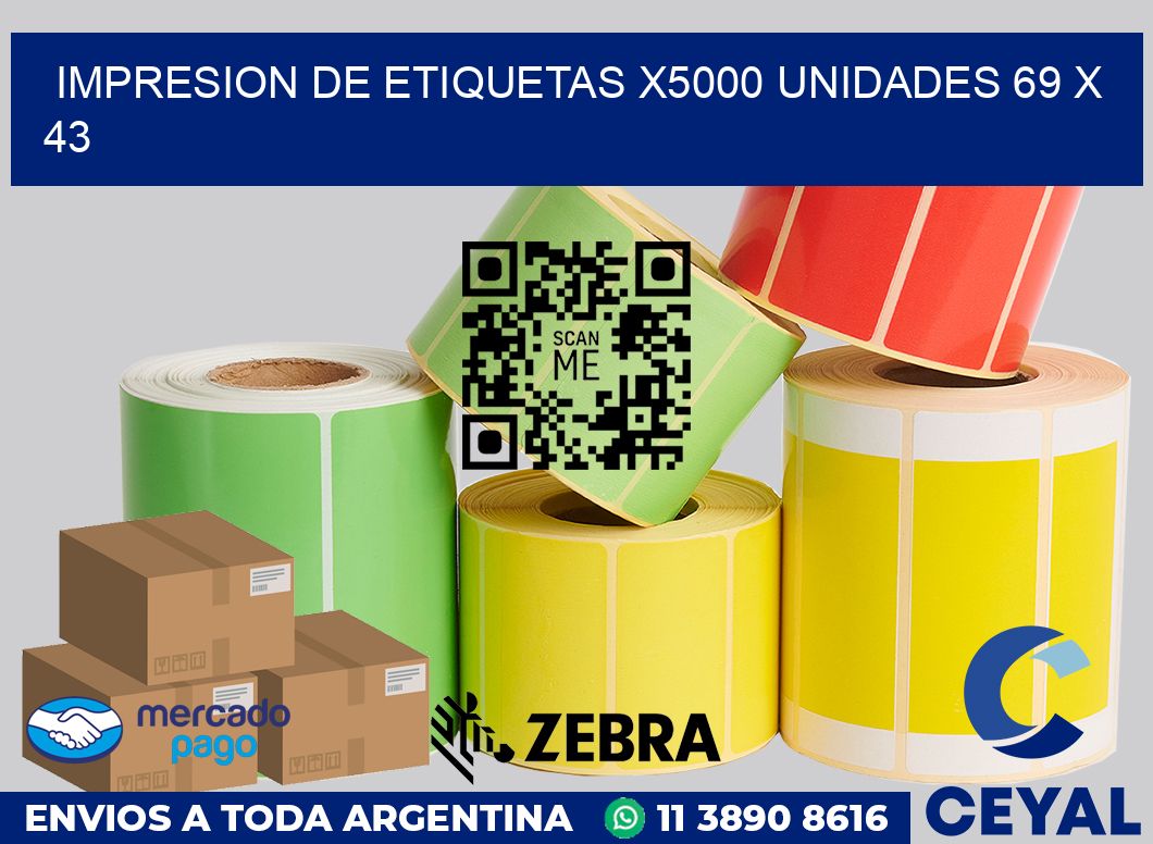 Impresion de etiquetas x5000 unidades 69 x 43