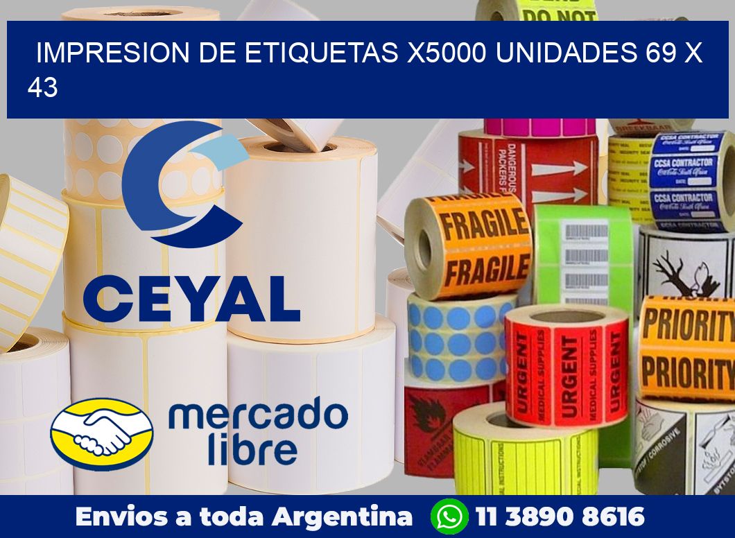 Impresion de etiquetas x5000 unidades 69 x 43