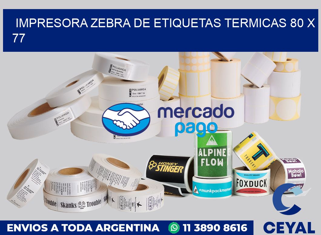 Impresora Zebra de etiquetas termicas 80 x 77