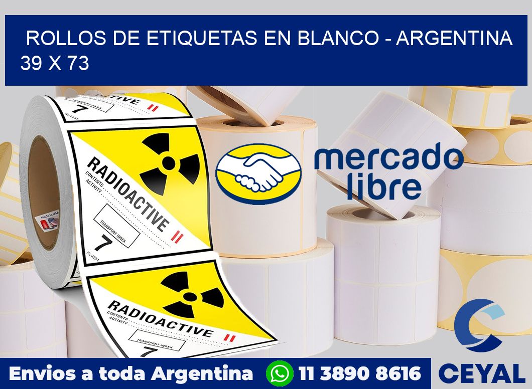 Rollos de etiquetas en blanco - Argentina 39 x 73