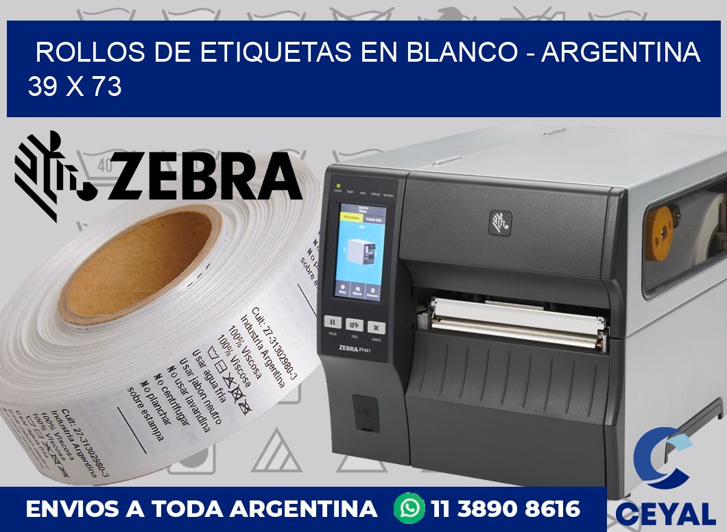 Rollos de etiquetas en blanco – Argentina 39 x 73