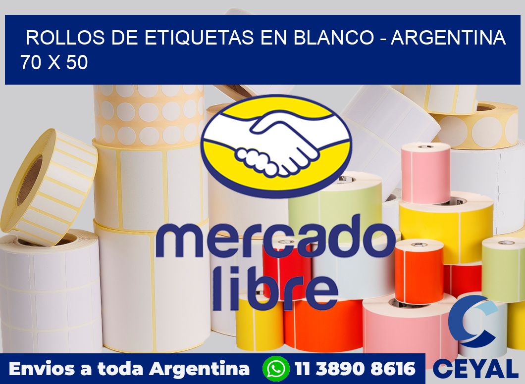 Rollos de etiquetas en blanco - Argentina 70 x 50