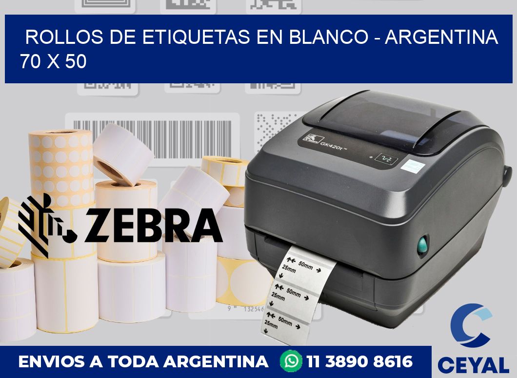 Rollos de etiquetas en blanco – Argentina 70 x 50