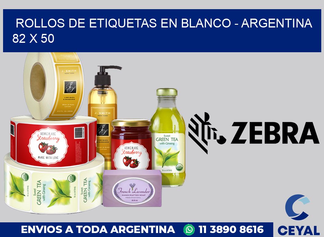 Rollos de etiquetas en blanco - Argentina 82 x 50