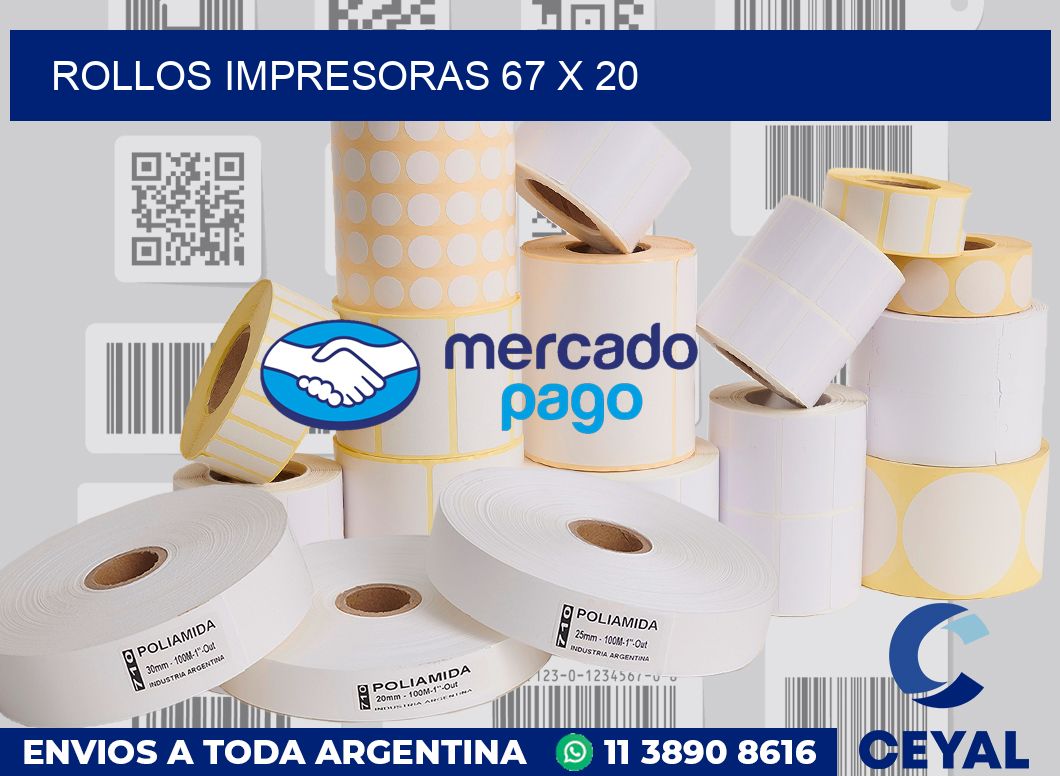 Rollos impresoras 67 x 20