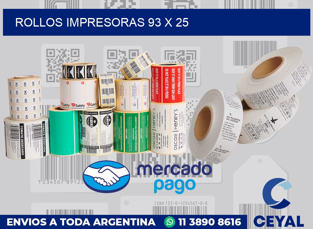Rollos impresoras 93 x 25