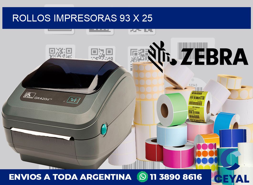 Rollos impresoras 93 x 25