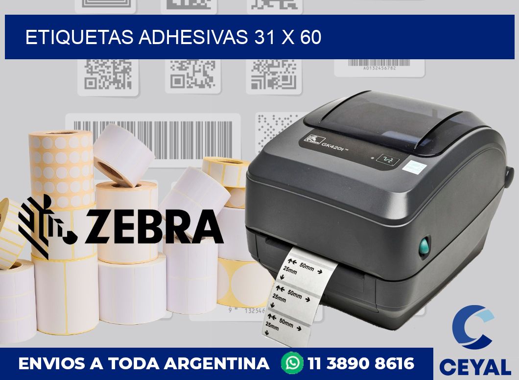 etiquetas adhesivas 31 x 60